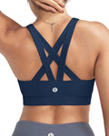 RUNNING GIRL Sports Bras for Women,Padded Strappy Sports Bras Criss-Cross Back Medium Support Sports Bras with Removable Cups