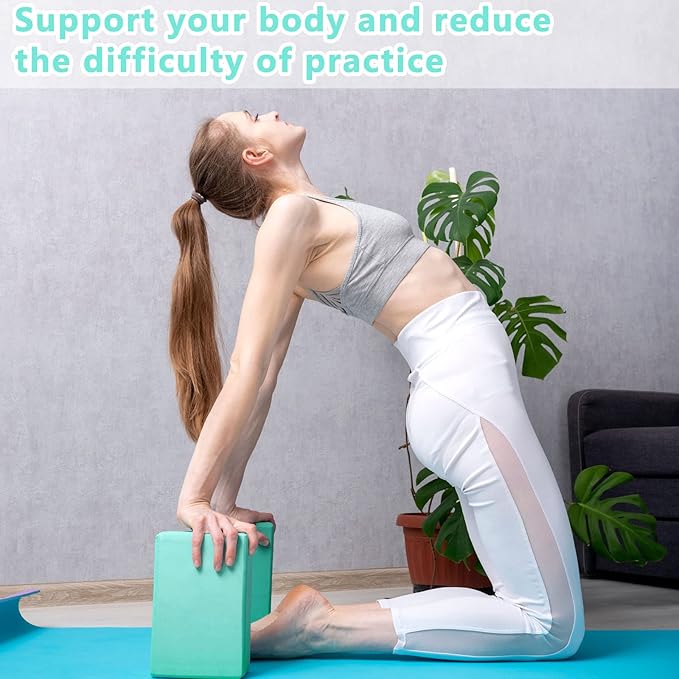 Honoson 20 Pcs Yoga Blocks Bulk 9''x6''x3'' High Density EVA Foam Blocks for Exercise Pilates Meditation, Lightweight Non-slip Surface, Improve Strength Balance Flexibility
