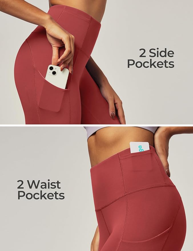 IUGA Leggings with Pockets for Women High Waisted Yoga Pants Women Tummy Control Workout Compression Running Leggings