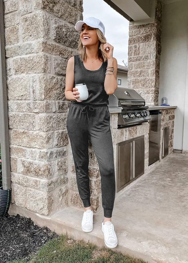 PRETTYGARDEN Women's Two Piece Outfit Sets Casual Summer Sleeveless Matching Lounge Wear Spring Travel Clothes Tracksuit