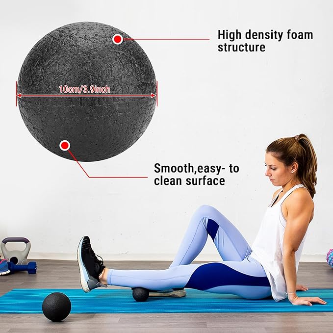 EPP Foam Massage Ball, Firm High Density Deep Tissue Massage Ball for Myofascial Release Trigger Point Therapy for Muscle Soreness Recovery Yoga Fitness Athletes (10CM Single Ball)