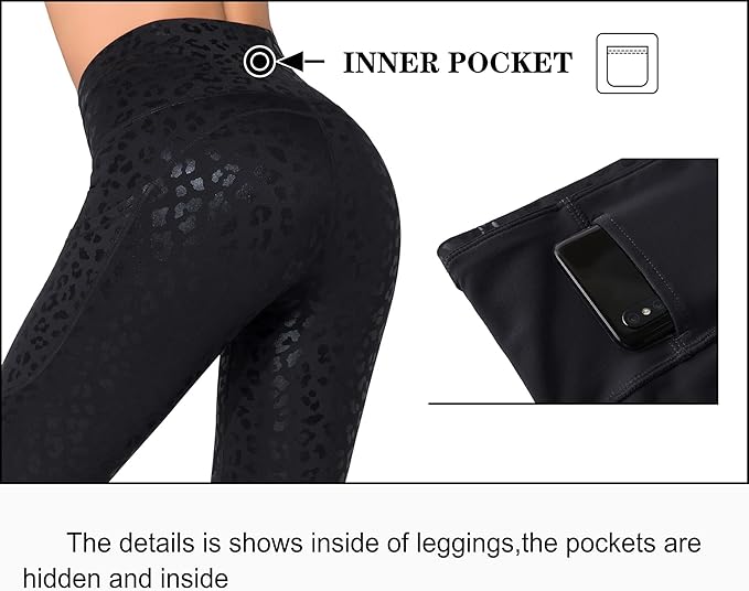 Dragon Fit High Waist Yoga Leggings with 3 Pockets,Tummy Control Workout Running 4 Way Stretch Yoga Pants