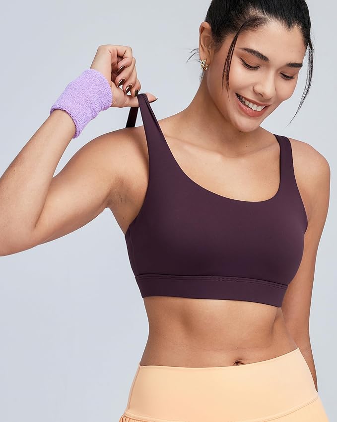 RUNNING GIRL Sports Bra for Women High Support, Molded Cup High Impact Sports Bras with Sewn in Pads Workout Running Bra
