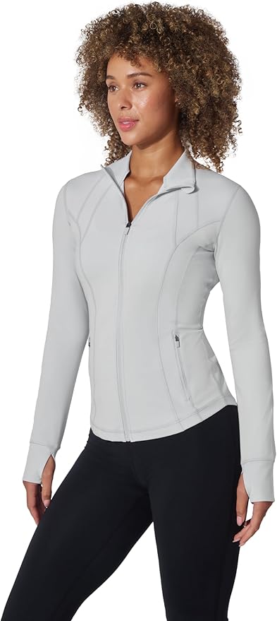 Yogalicious Womens Ultra Soft Lightweight Full Zip Yoga Jacket with Pockets