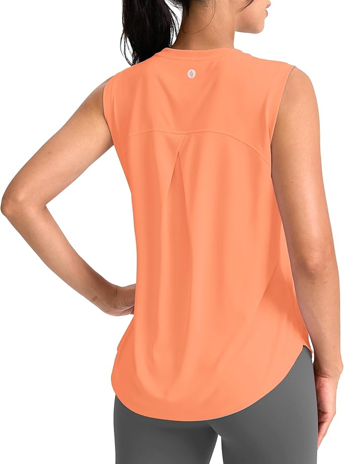 SANTINY Women's Sleeveless Workout Tops Breathable Lightweight Active Tennis Yoga Shirts Athletic Running Tank Tops for Women