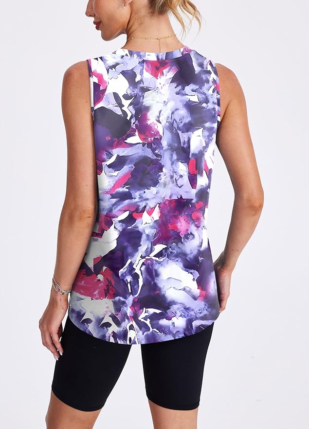 Womens Workout Tank Tops Lightweight Sleeveless Shirts for Women Loose Fit Tops for Athletic Running Tennis Yoga