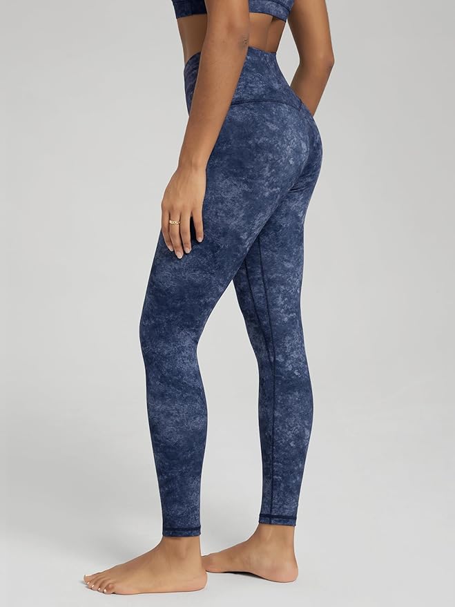 ODODOS Women's Cross Waist Yoga Leggings with Inner Pocket, 23"/25"/28" Gathered Crossover Workout Yoga Pants