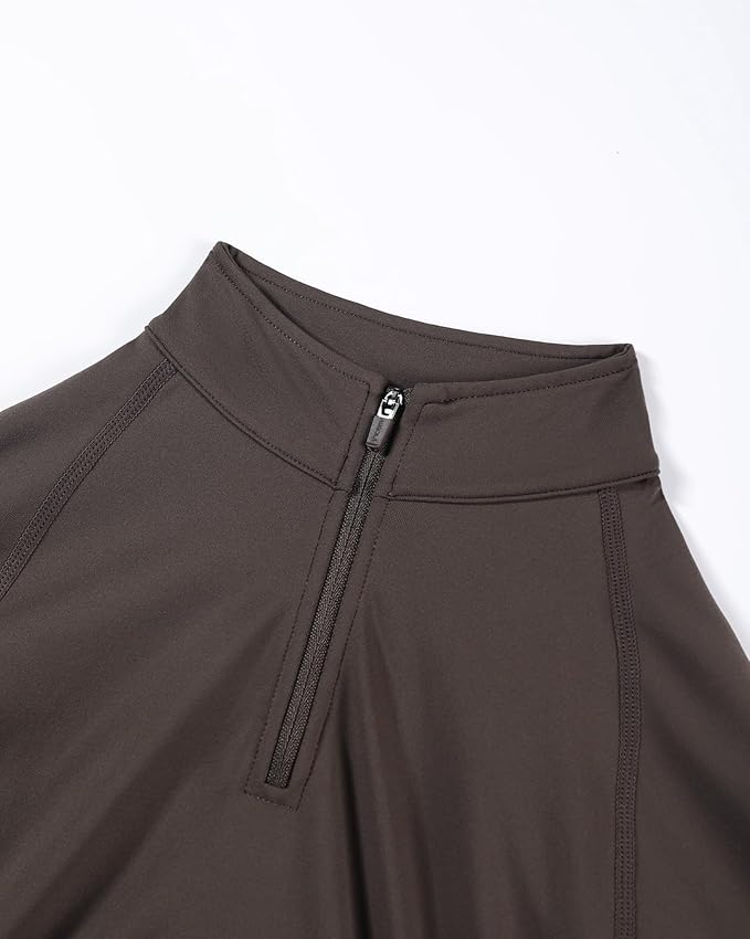 AUROLA Influence Workout Jacket for Women, Half Zip Cropped Slim Fit Long Sleeve Yoga Jackets Athletic Top with Thumb Holes