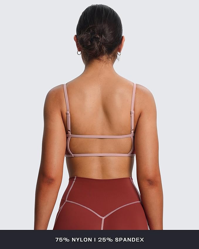 Aoxjox Women's Color Block Workout Sports Bras Fitness Lexi Lined Strappy Bra Athletic Yoga Crop Tank