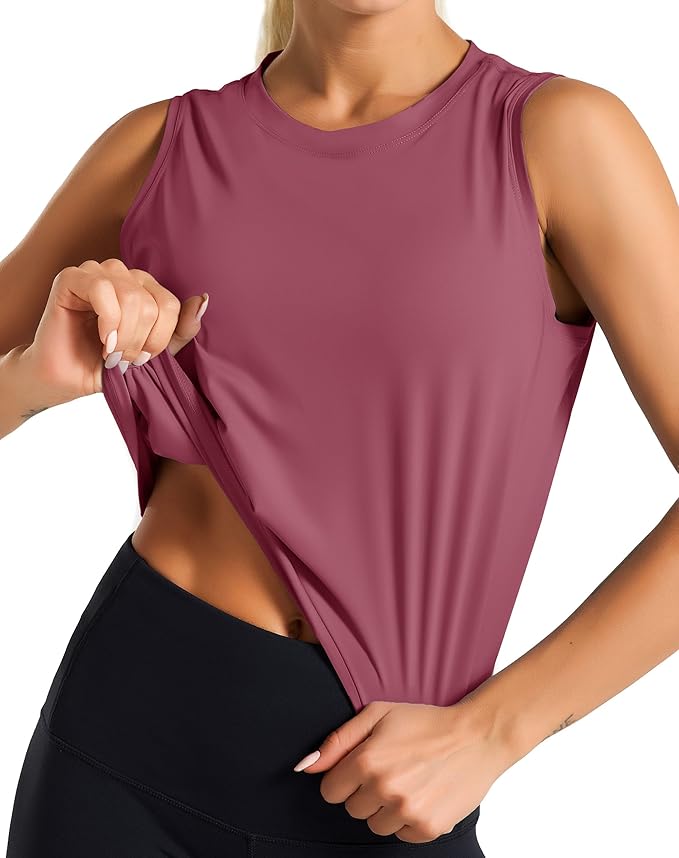 Dragon Fit Womens Ice Silk Workout Tank Tops Sleeveless Cropped Yoga Shirt for Running Gym Summer