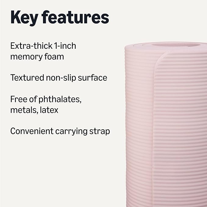 Amazon Basics Extra Thick Exercise Yoga Mat with Carrying Strap