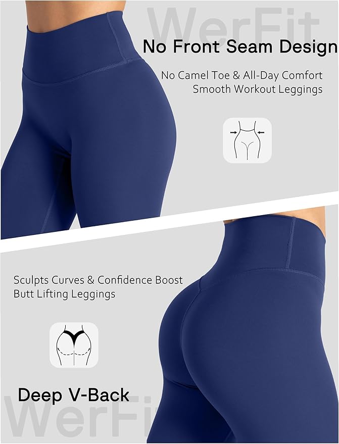 Unthewe Naked-Feel No Front Seam Leggings for Women - High Waisted Buttery Soft Workout Yoga Pants 25"