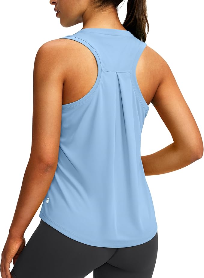 Women's Workout Tops Racerback Athletic Tank Tops Sleeveless Loose Fit Yoga Running Gym Shirts for Women