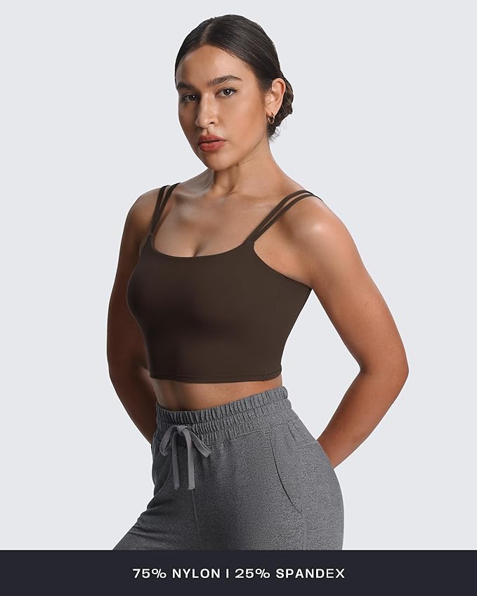 Aoxjox Women's Workout Sports Bras Fitness Yoga Crop Tank Metamorph Twist Back Cami
