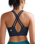 RUNNING GIRL Sports Bra for Women High Support, Molded Cup High Impact Sports Bras with Sewn in Pads Strappy Running Bra