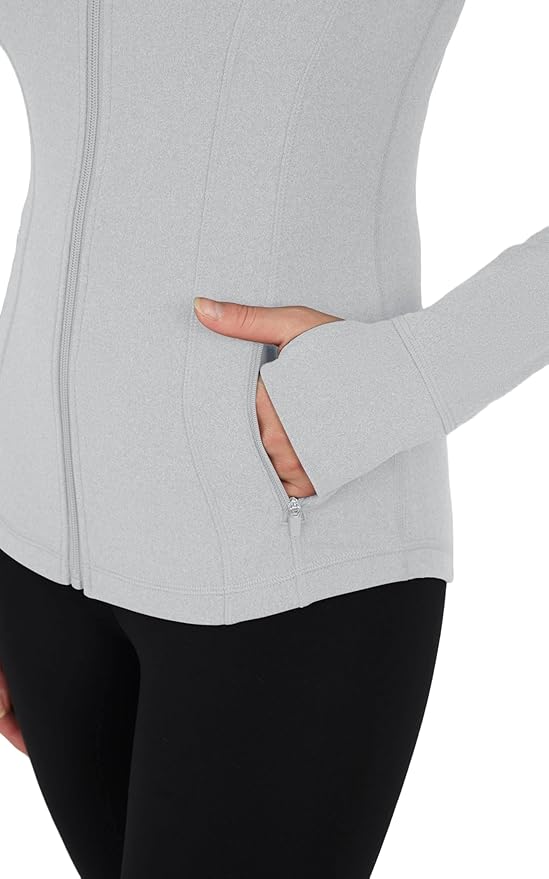 Yogalicious Womens Ultra Soft Lightweight Full Zip Yoga Jacket with Pockets