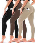 3 Pack Leggings for Women-No See-Through High Waisted Tummy Control Yoga Pants Workout Running Legging