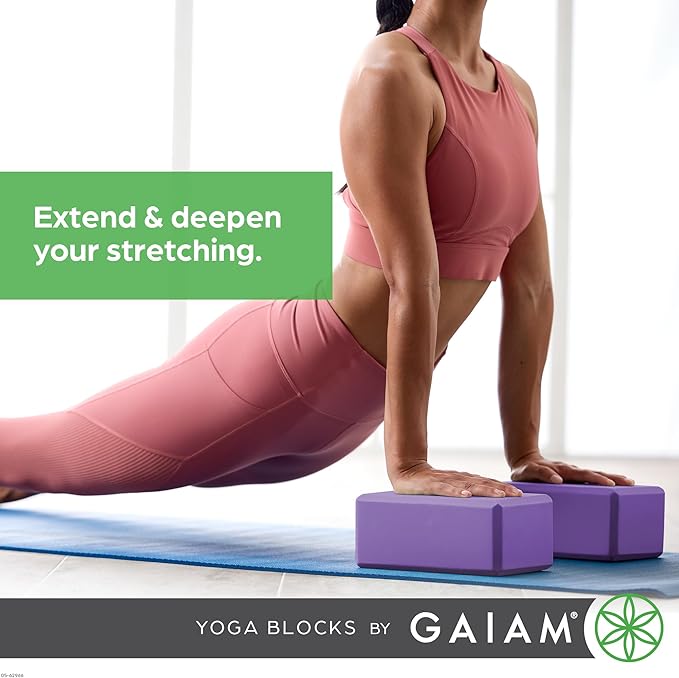 Gaiam Yoga Block - Supportive Latex-Free Eva Foam - Soft Non-Slip Surface with Beveled Edges for Yoga, Pilates, Meditation