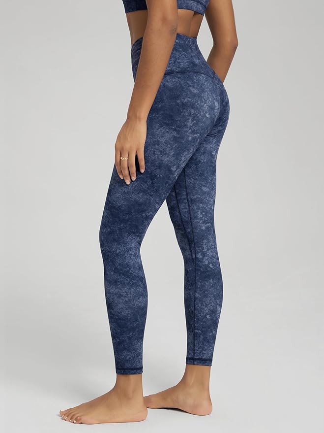 ODODOS Women's Cross Waist Yoga Leggings with Inner Pocket, 23"/25"/28" Gathered Crossover Workout Yoga Pants