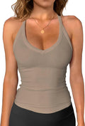 iGENJUN Workout Tops for Women Racerback Basic Tank Summer 2026 Camisole V Neck Slim Fit Ribbed Sleeveless