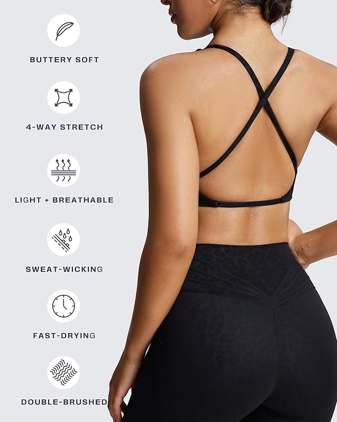 Aoxjox Women's Workout Sports Bras Fitness Metamorph Sienna Twist Bra Yoga Crop Tank