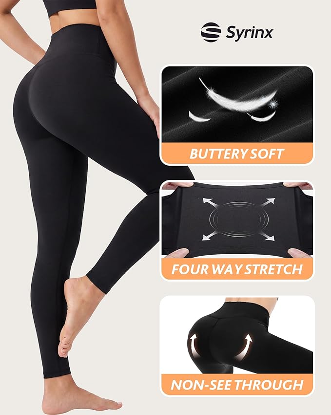 High Waisted Leggings for Women - Soft Athletic Tummy Control Yoga Pants for Cycling Dance Tights