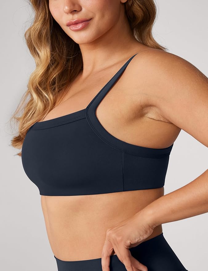 UNISSU Hugcurve Adjustable Sports Bra Square Neck Wireless Padded Yoga Workout Tops
