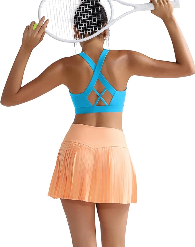 RUNNING GIRL Sports Bra for Women, Molded Cup High Impact Sports Bras for Women with Sewn in Pads