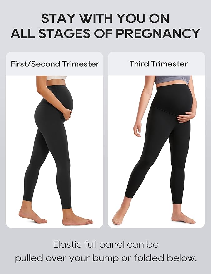 CRZ YOGA Butterluxe Maternity Leggings 25" - Over The Belly Buttery Soft Workout Activewear Yoga Womens Pregnancy Pants