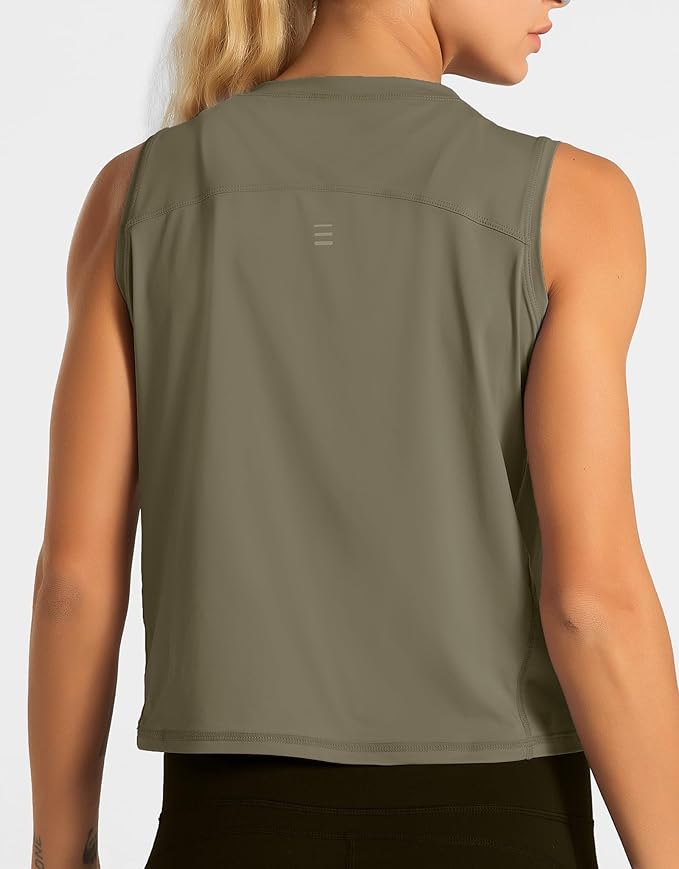 Dragon Fit Womens Ice Silk Workout Tank Tops Sleeveless Cropped Yoga Shirt for Running Gym Summer