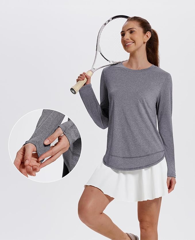 XIEERDUO Women's Workout Tops Long Sleeve Quick Dry Shirts for Hiking Running S-3XL