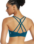RUNNING GIRL Sports Bras for Women,Strappy Crisscross Back Padded Low Impact Running Sports Bra with Removable Cups