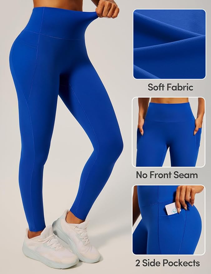 IUGA Invisible Scrunch Butt Lifting Leggings for Women No Front Seam Workout Leggings with Pockets Tummy Control Yoga Pants