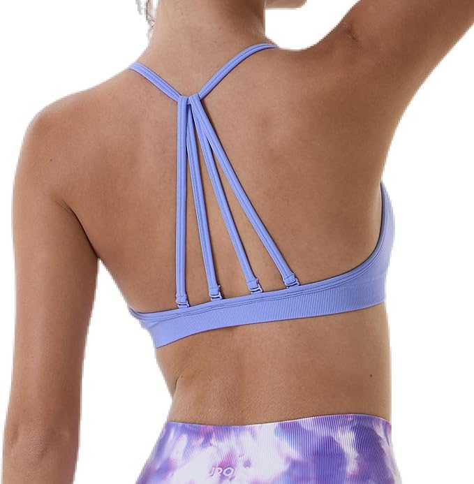 AUROLA Mercury Workout Sports Bras Women Athletic Removable Padded Backless Strapy Minimal Crop Top