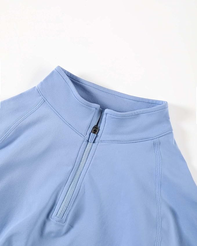 AUROLA Influence Workout Jacket for Women, Half Zip Cropped Slim Fit Long Sleeve Yoga Jackets Athletic Top with Thumb Holes