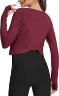 Bestisun Long Sleeve Athletic Workout Shirts Sports Yoga Gym Crop Tops for Women