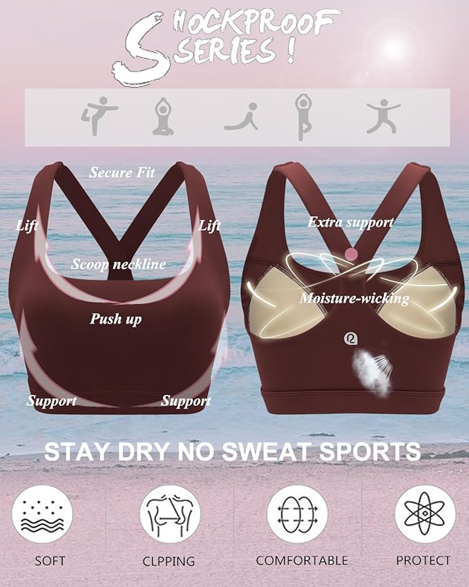 RUNNING GIRL Sports Bras for Women, Molded Cup High Impact Sports Bra Workout Bras for Women High Support Racerback