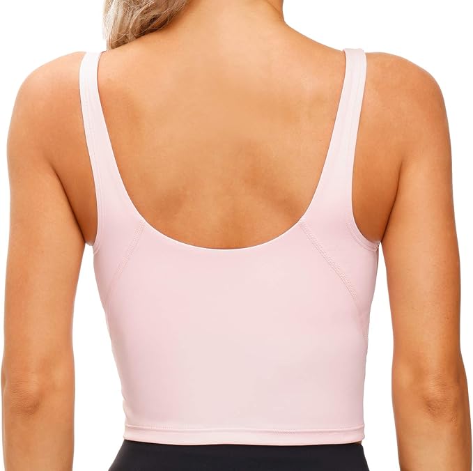 THE GYM PEOPLE Womens' Sports Bra Longline Wirefree Padded with Medium Support