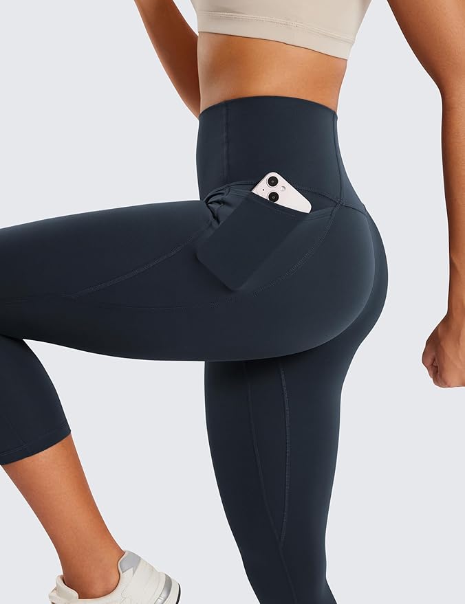 CRZ YOGA Butterluxe Workout Capri Leggings Pockets 21" - High Waisted Gym Athletic Womens Crop Yoga