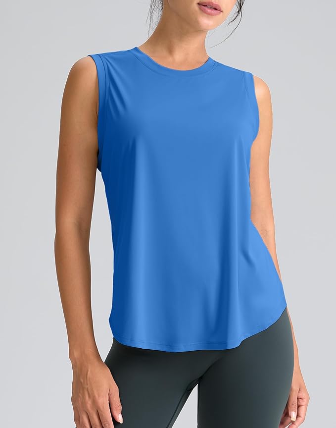 SANTINY Women's Sleeveless Workout Tops Breathable Lightweight Active Tennis Yoga Shirts Athletic Running Tank Tops for Women