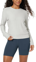 ODODOS Women's Long Sleeve Crewneck Tee - Ultra-Soft odSTRATUM Tech Performance T-Shirts UPF 50+ Daily Pullover Tops