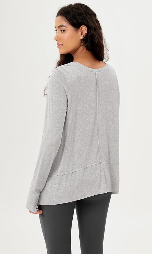 ODODOS Women's Modal Soft Long Sleeve Tee with Thumb Hole Athletic Gym Workout Tops Yoga Shirts