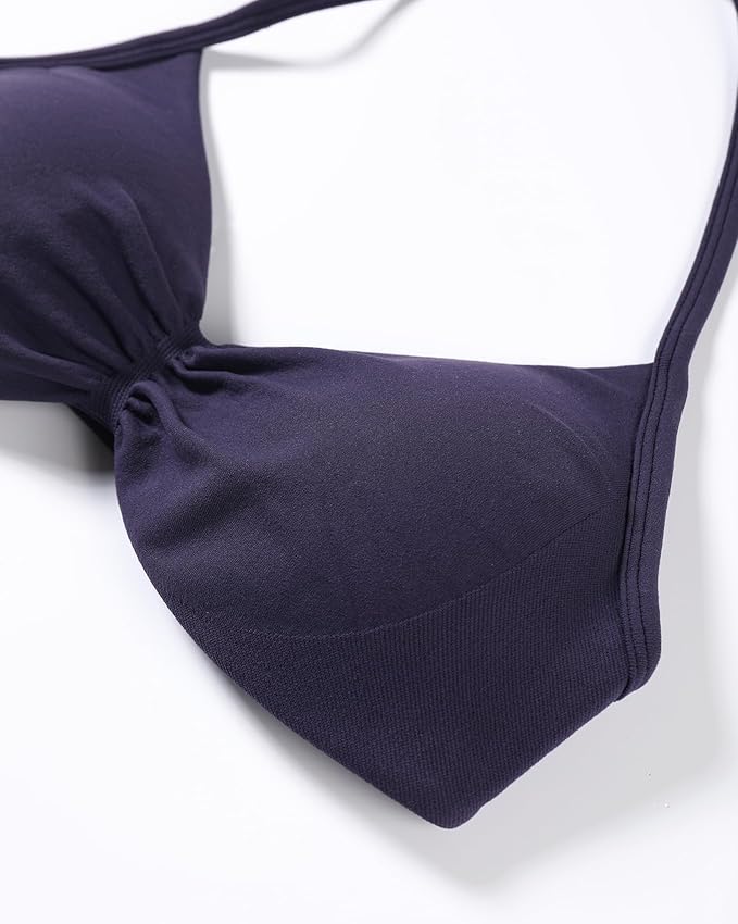 AUROLA Influence Strappy Bra Sports Bras for Women, Backless Padded Impact Strappy Bra Workout Gym Yoga with Removable Cups