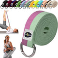 TECEUM Yoga Strap & Mat Strap – 2 IN 1 – Cotton – 6 ft 8 ft 10 ft (30+ colors) – Adjustable Non-Slip Belt for Yoga, Pilates, Stretching, Physical Therapy, Fitness & Home Workout – For Carrying Mats