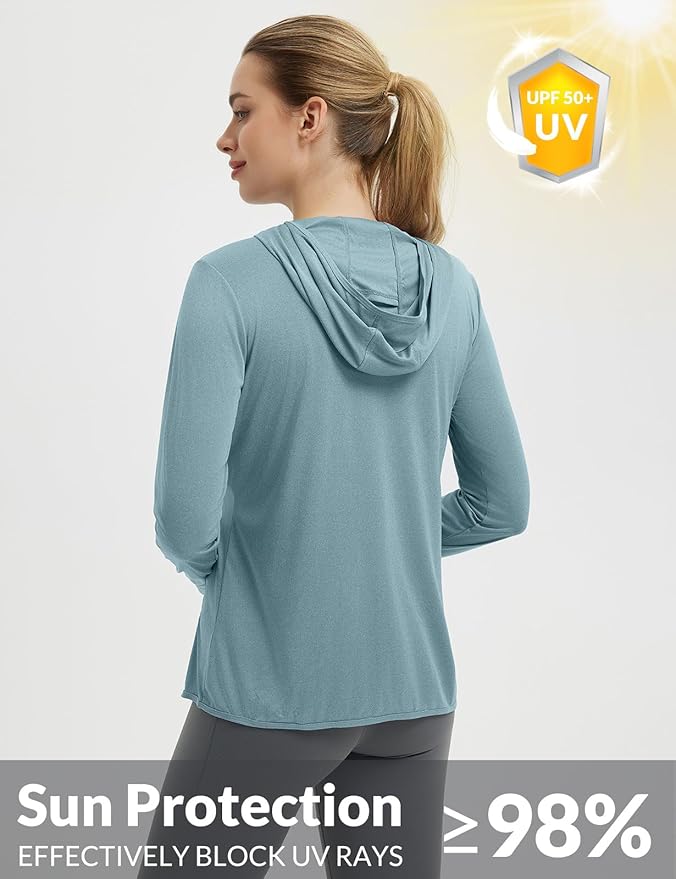 baleaf Women's Sun Protection Jacket Hoodie Clothing Lightweight Long Sleeve Sun Cover Up Shirt