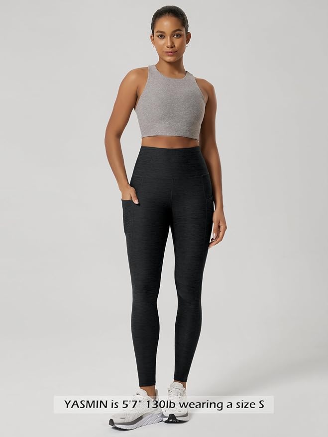 ODODOS Women's High Waisted Yoga Leggings with Pockets, Tummy Control Non See Through Workout Athletic Running Yoga Pants