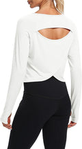 Bestisun Long Sleeve Workout Running Shirts Athletic Yoga Gym Crop Tops for Women