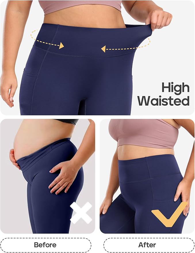 Heathyoga X-6XL Plus Size Leggings for Women with Pockets Tummy Control Plus Size Yoga Pants High Waist Workout Clothes