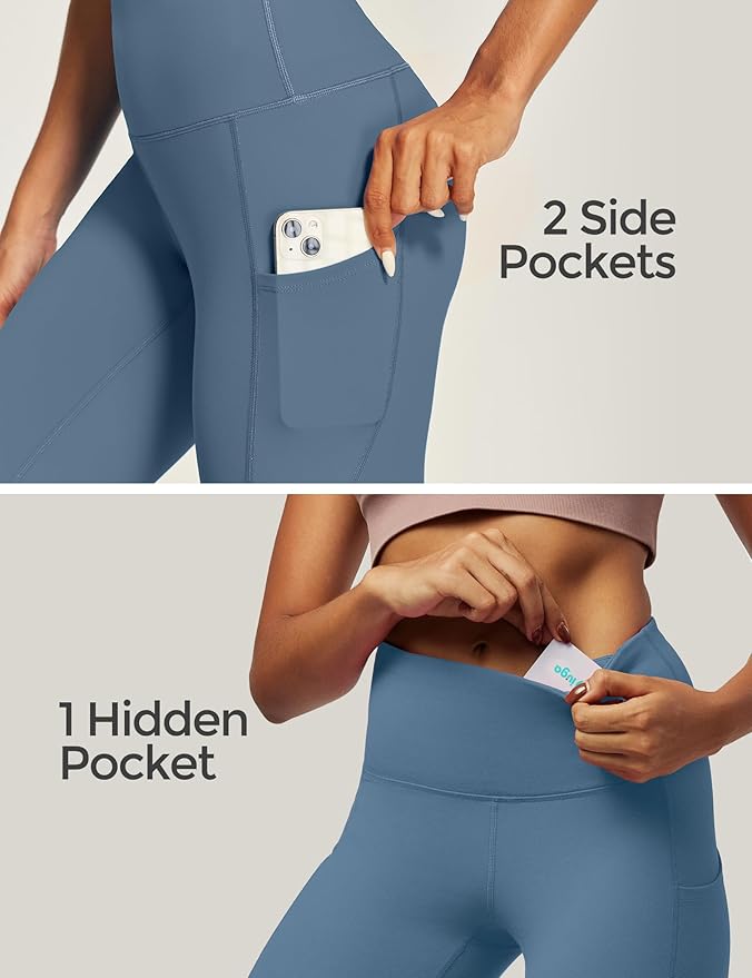 IUGA High Waist Yoga Pants with Pockets, Leggings for Women Tummy Control, Workout Leggings for Women 4 Way Stretch