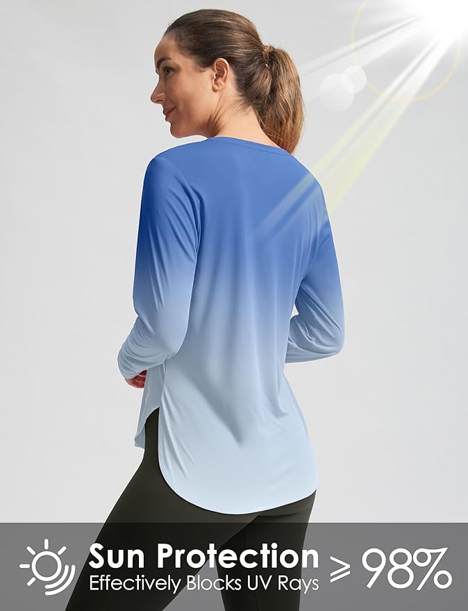 Women's Sun Shirts UPF 50+ Long Sleeve UV Protection Shirt Lightweight Quick Dry Workout Hiking Tops for Women